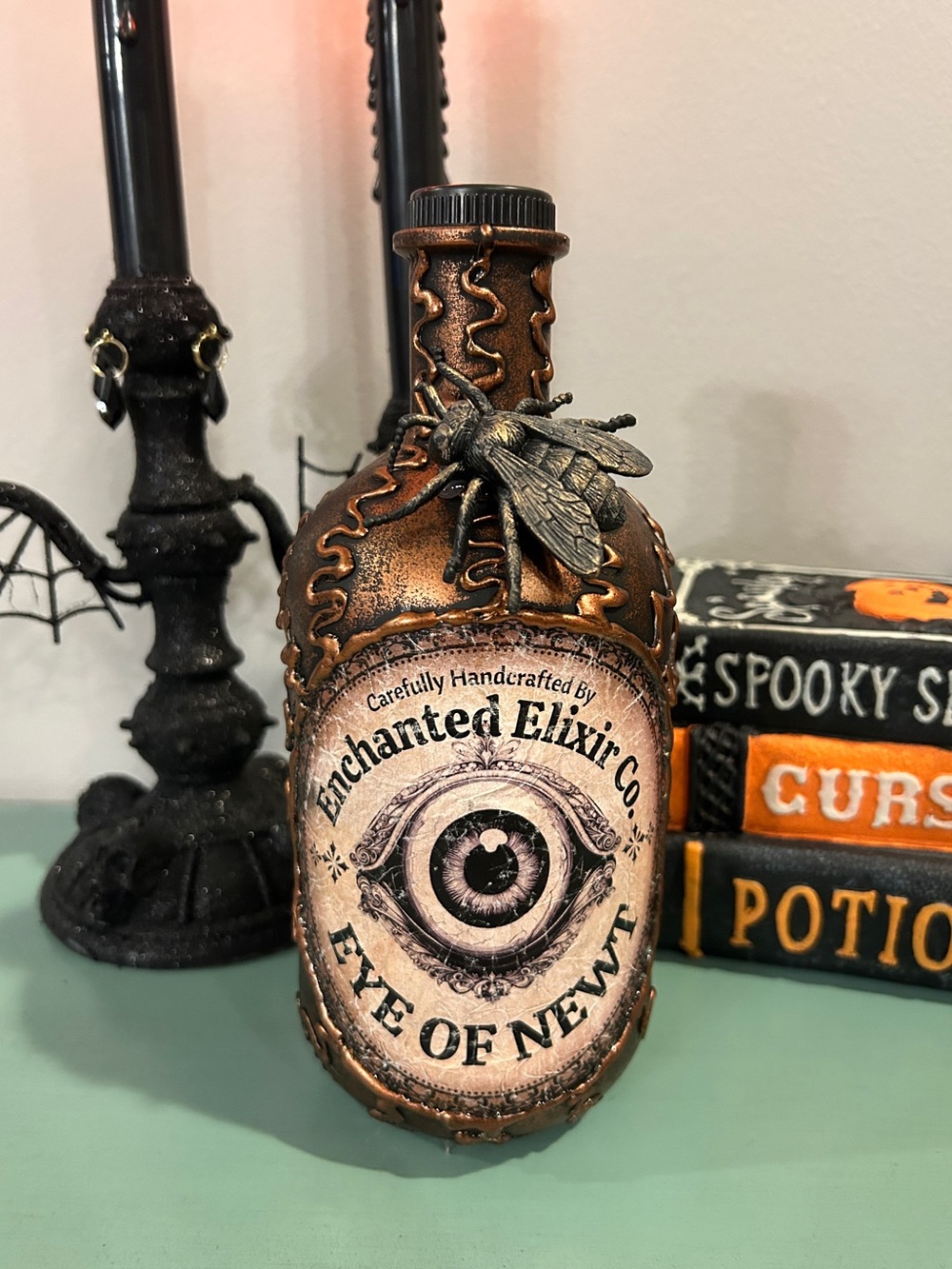 Halloween Decorative Potion Bottle - Eye of Newt Enchanted Elixir